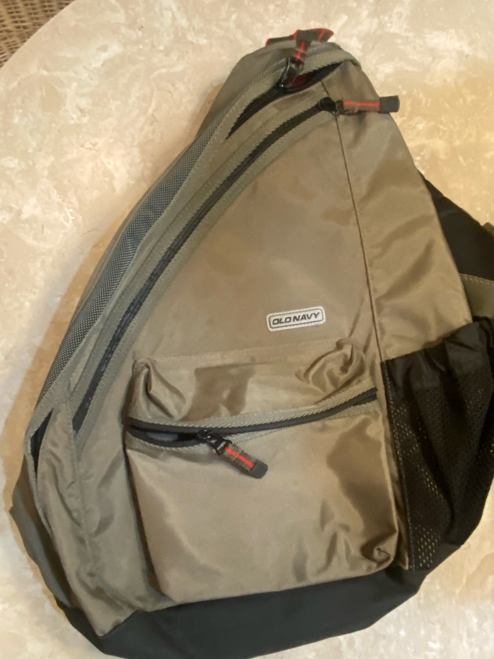 Old Navy Olive and Black Sling Backpack